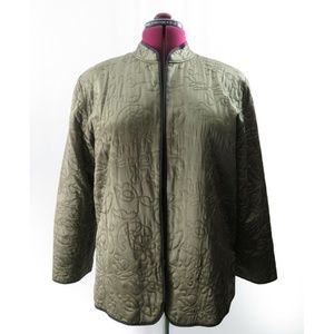 Chicos silk Blazer jacket size 2 Olive Soft